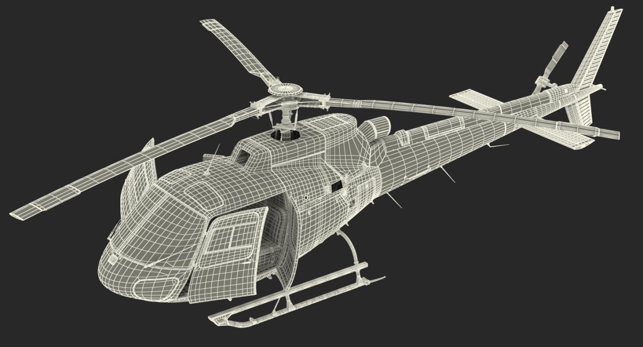 3D model Police Helicopter Eurocopter AS-350