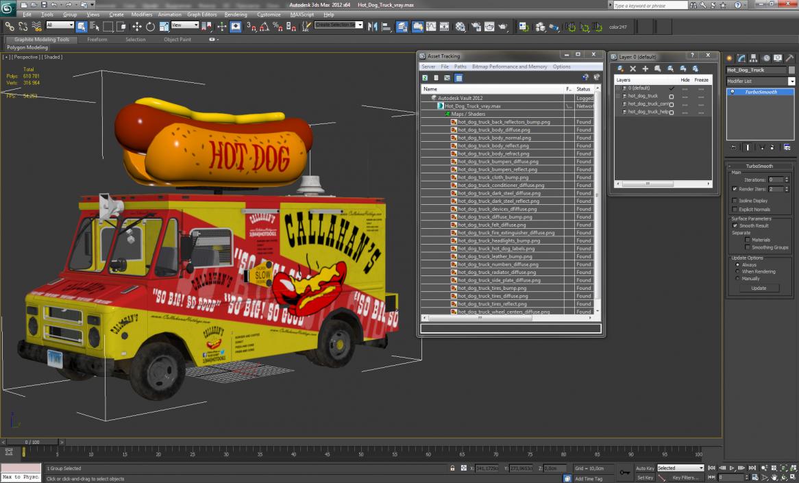 3D Hot Dog Truck model
