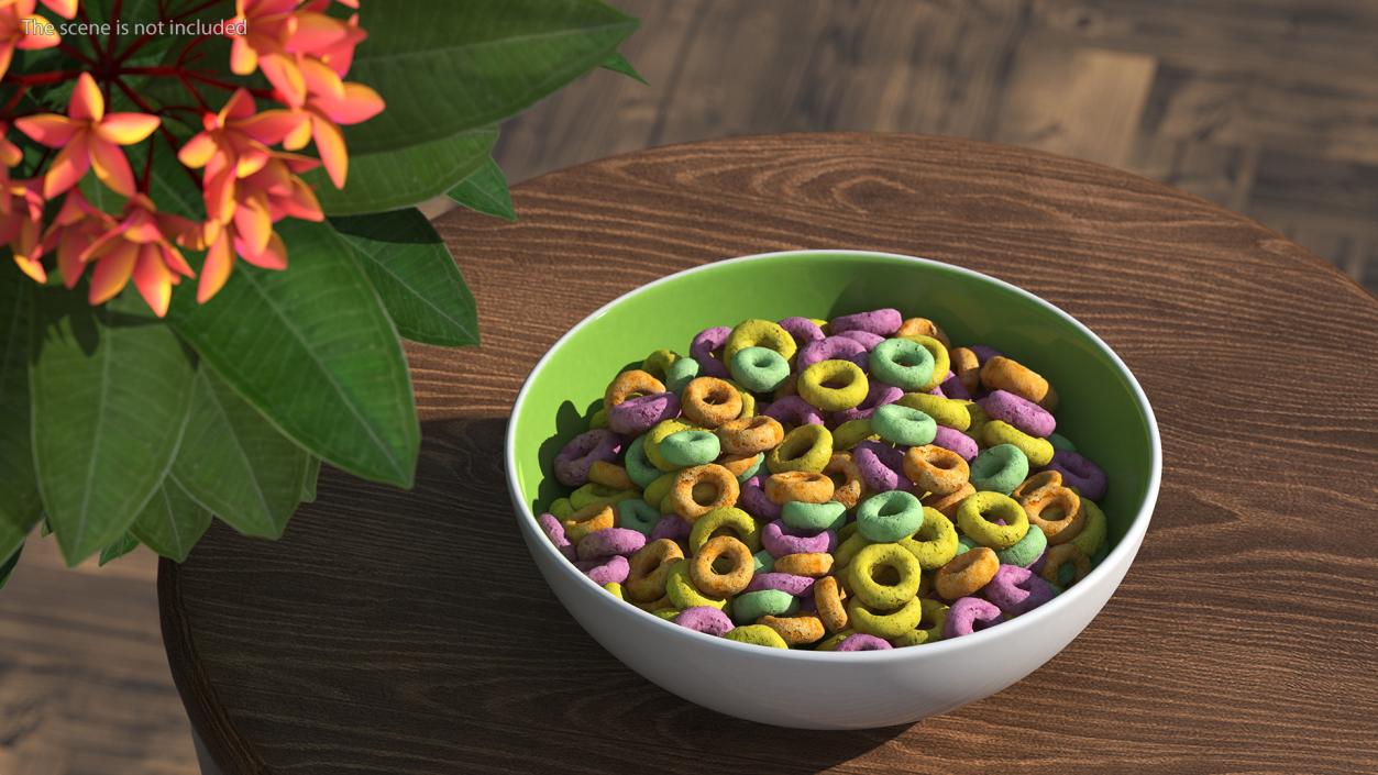 3D Colored Rings Breakfast model