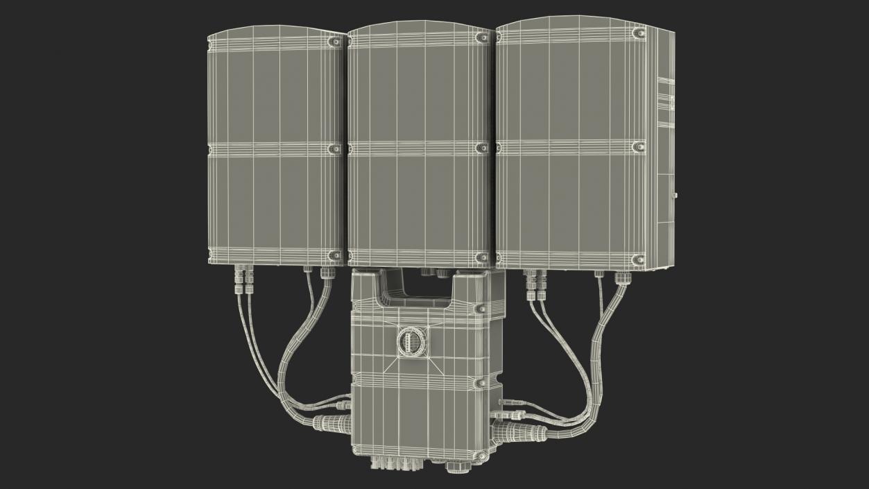 Three Phase Solar Inverter with Secondary Units 3D