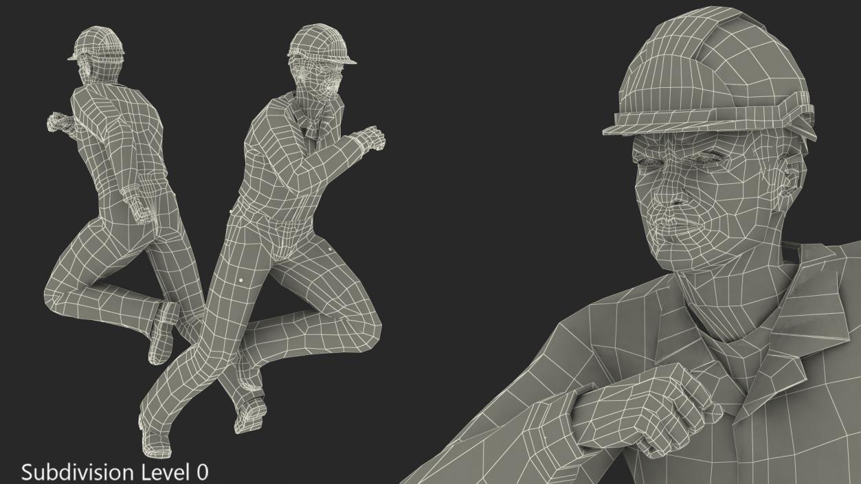 3D model Rescuer Running Pose