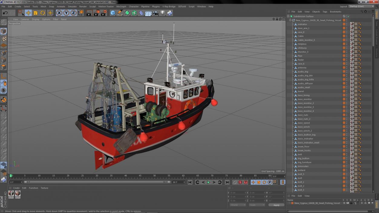 New Cygnus GM28-38 Small Fishing Vessel 3D model