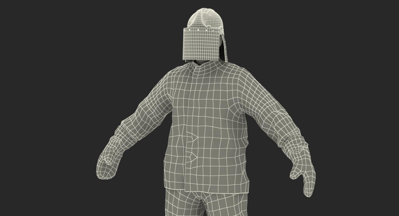 3D model Firefighter Wearing Aluminized Fire Proximity Suit