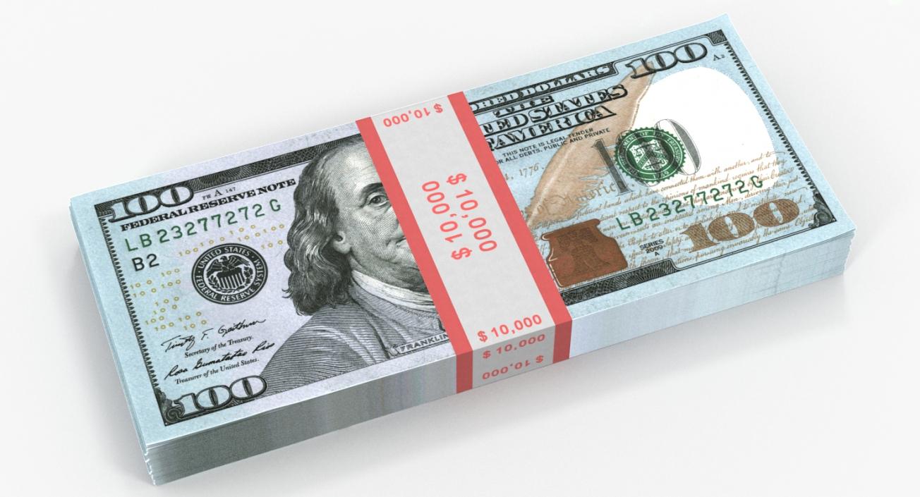 3D model New 100 Dollar Bills Pack