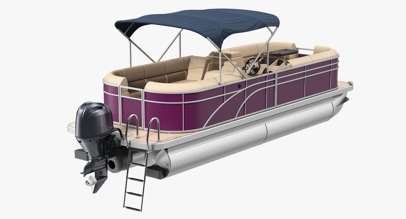 3D Trimaran Pontoon Boat