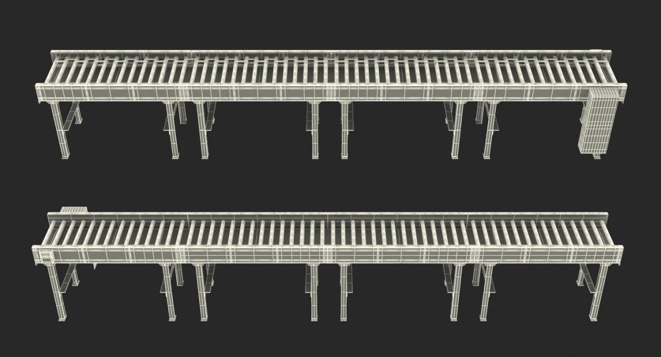 3D Horizontal Roller Conveyor Belt