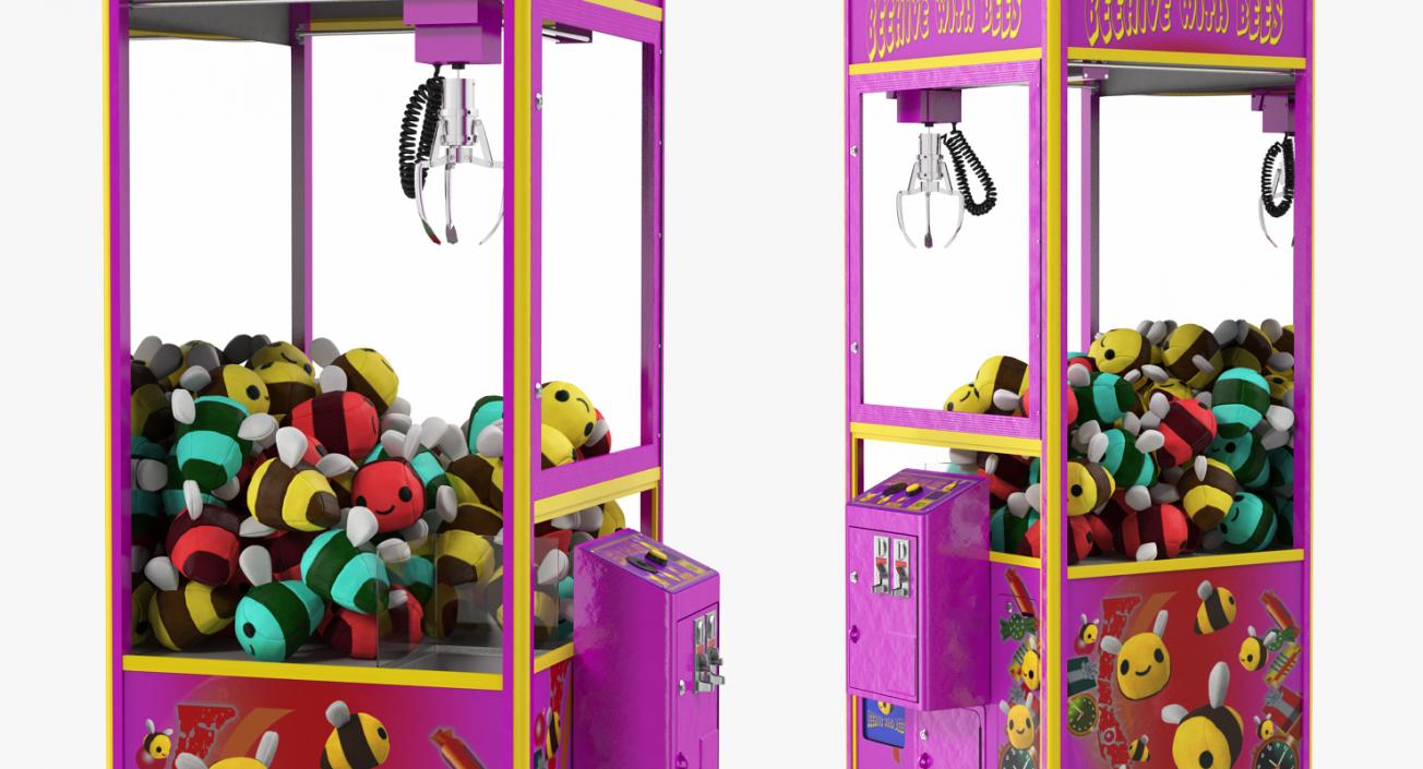3D model Claw Vending Machine with Toys