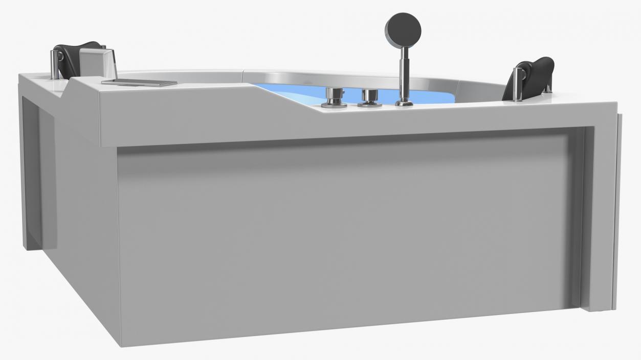 3D model Modern Whirlpool Corner Bathtub with Air Jets
