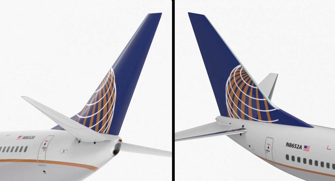 3D Boeing 737-700 with Interior United Airlines Rigged