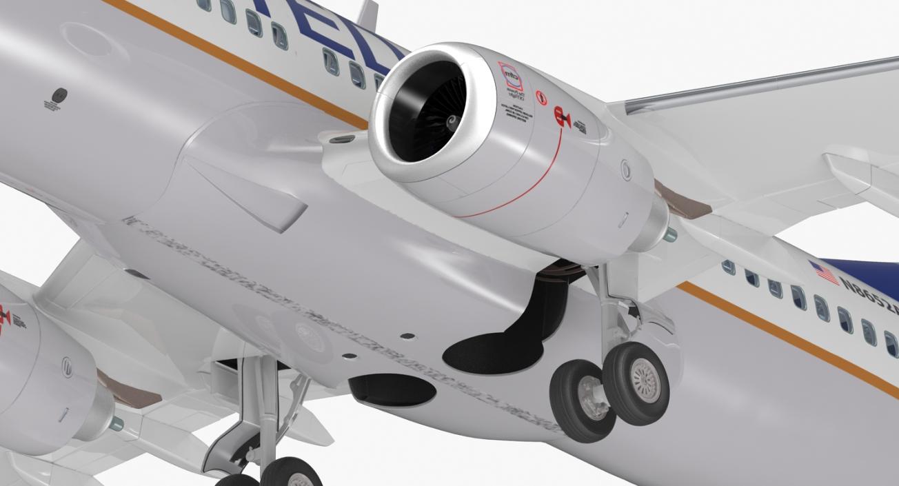 3D Boeing 737-700 with Interior United Airlines Rigged