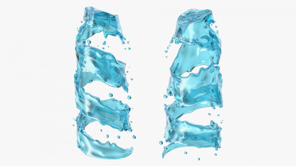 3D model Blue Water Twisted Splash