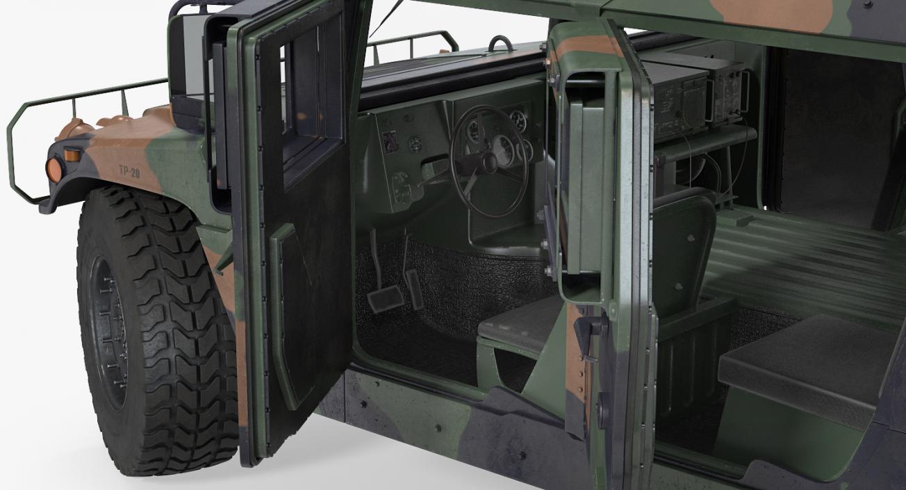 3D model Humvee M1151 Enhanced Armament Carrier Rigged Camo