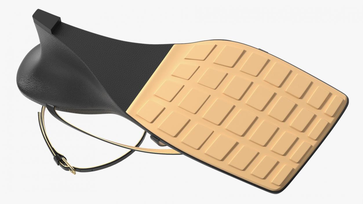 Stretch Wedge Sandals Black Bottega Veneta 3D