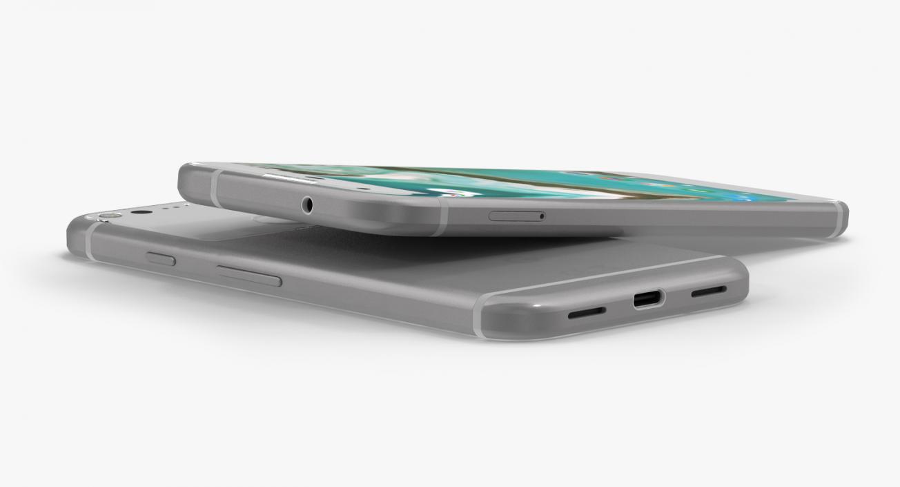3D Google Pixel XL Phone Very Silver model