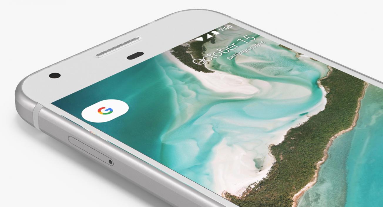 3D Google Pixel XL Phone Very Silver model