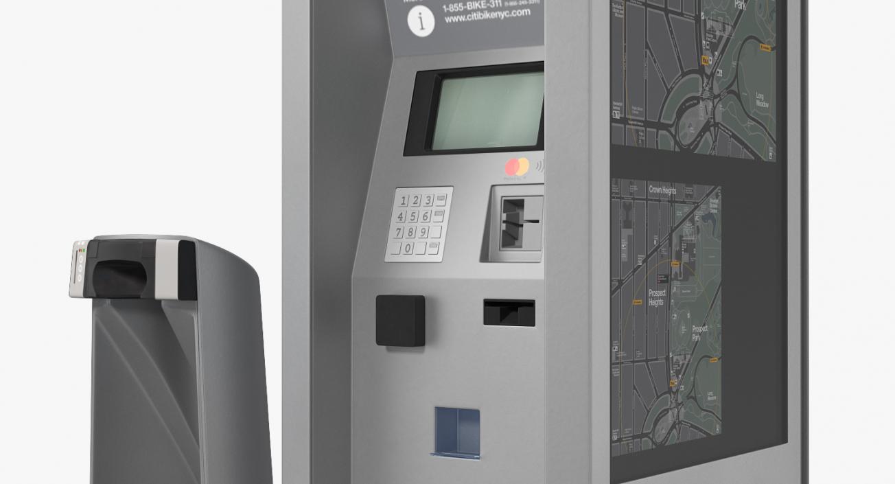 Citi Bike Pay Station with Bicycle 3D model