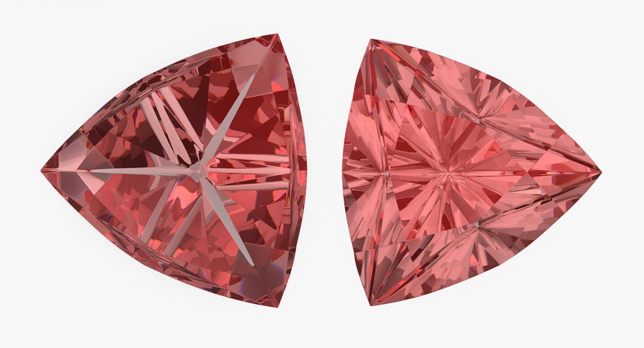 3D model Trillion Cut Diamonds Set