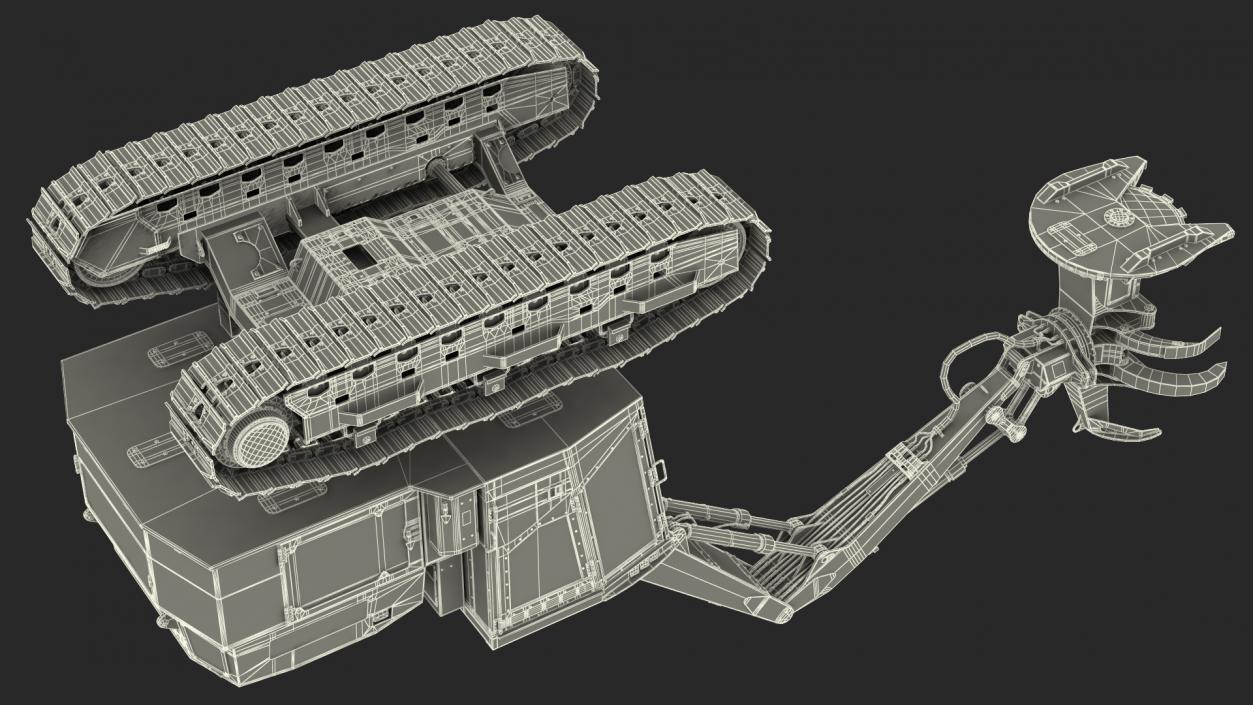 3D model Tracked Feller Buncher Dirty Rigged