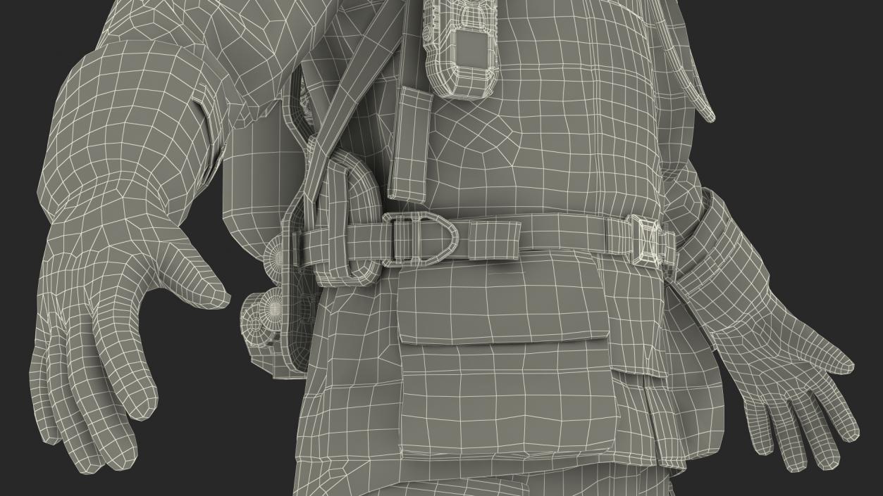 3D Firefighter Rescuer Rigged