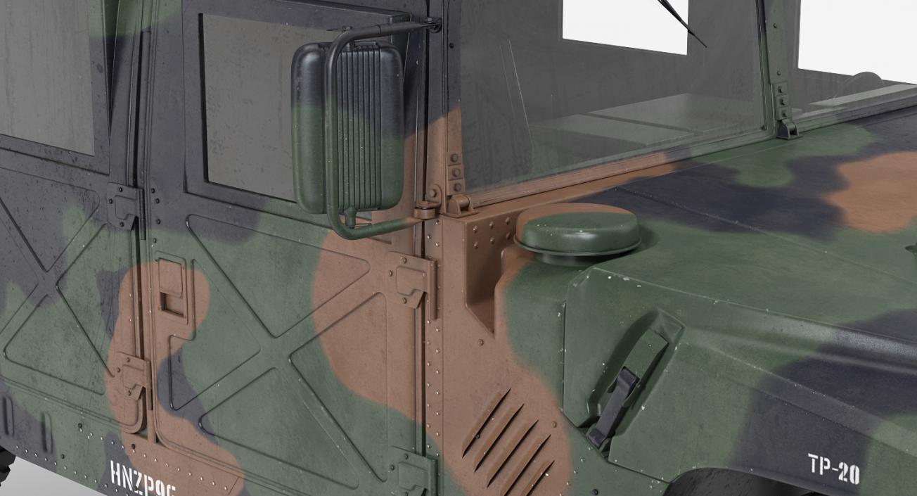 3D HMMWV TOW Missile Carrier M966 Camo Simple Interior