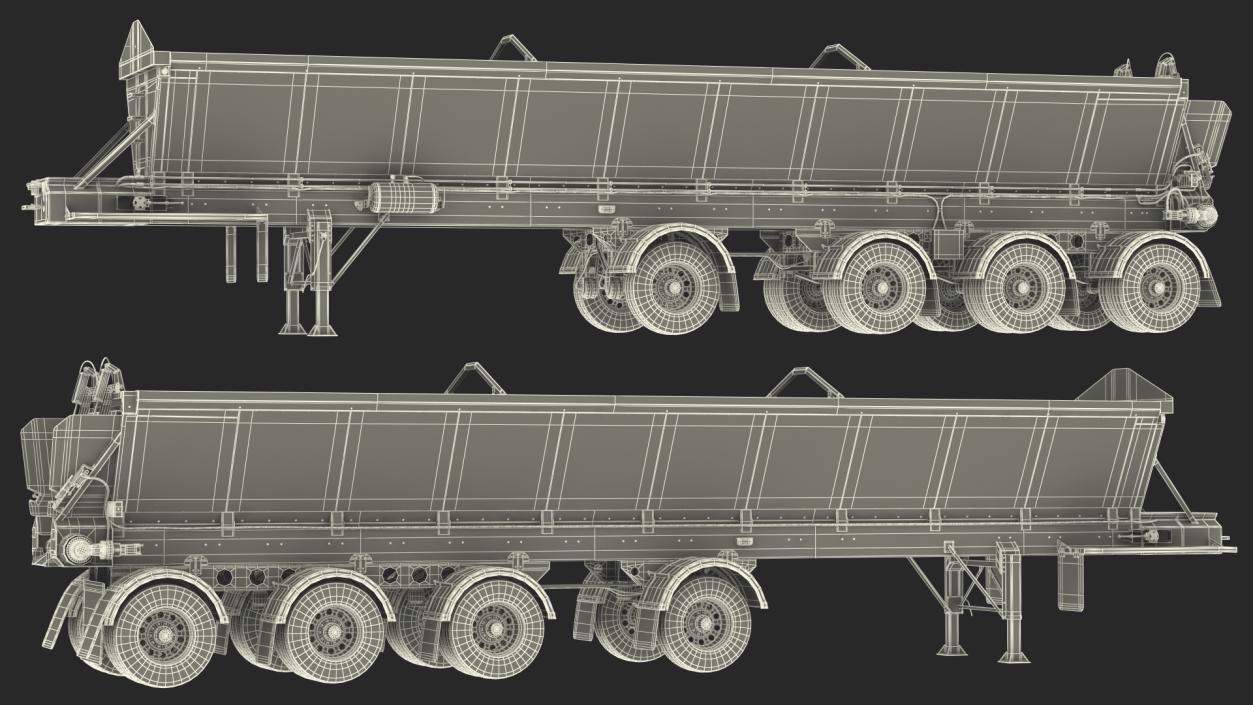 Bottom Trailer ABS LRC Rigged 3D model