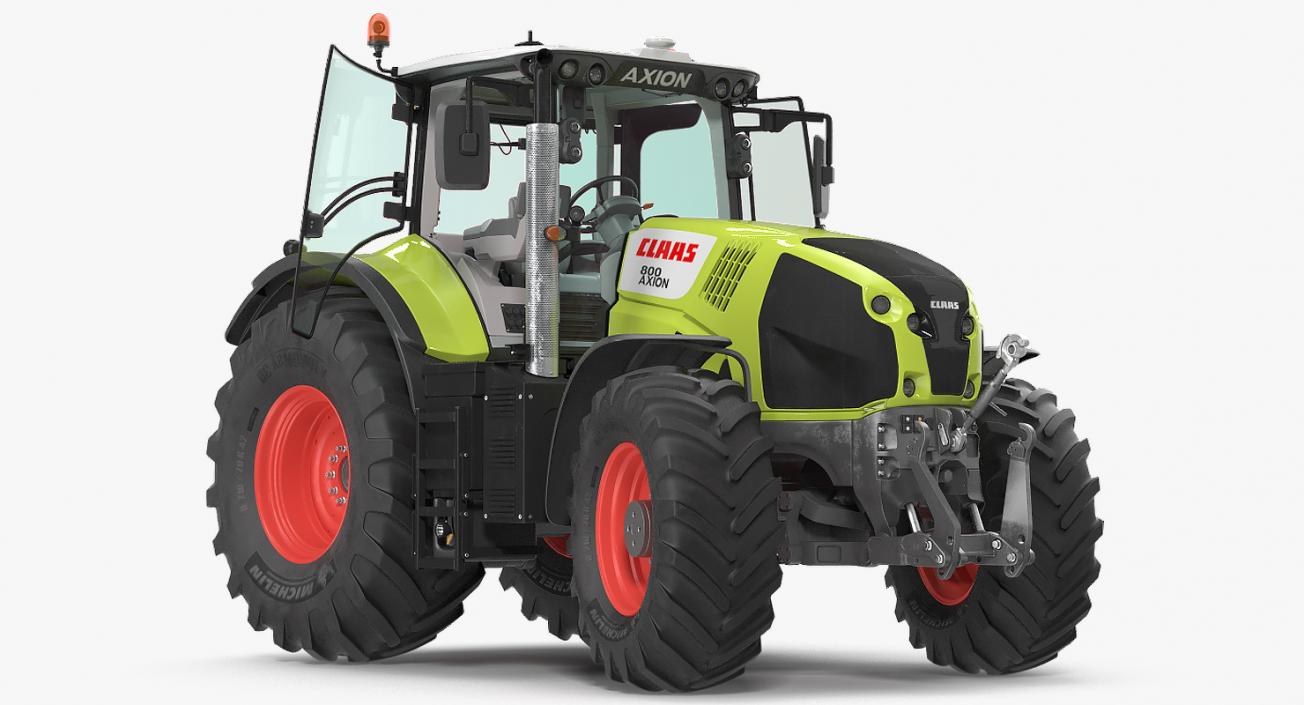 Tractor CLAAS AXION 800 Detailed Interior Clean Rigged 3D model