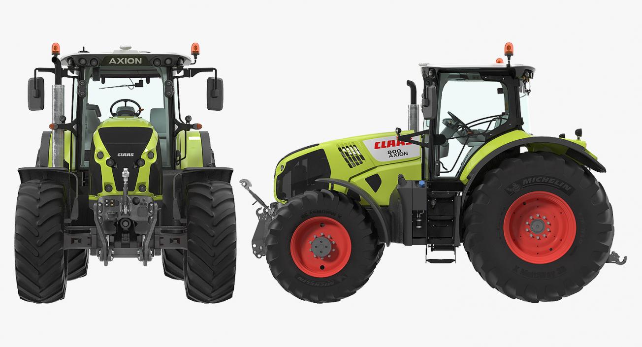 Tractor CLAAS AXION 800 Detailed Interior Clean Rigged 3D model