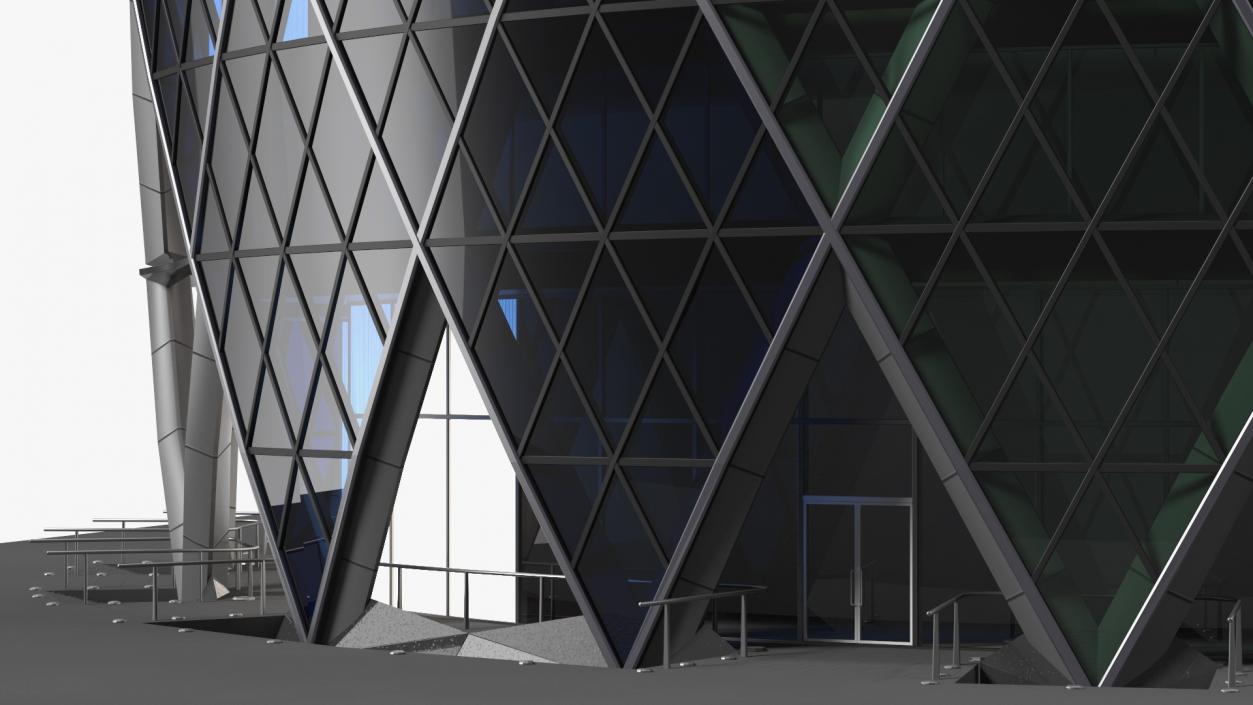 Commercial Skyscraper 30 St Mary Axe Night Glow 3D