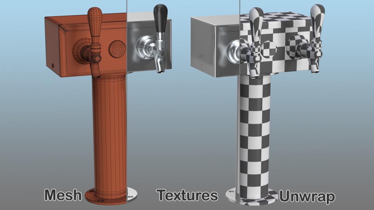 3D model Beer Dispenser Kegerator Tower