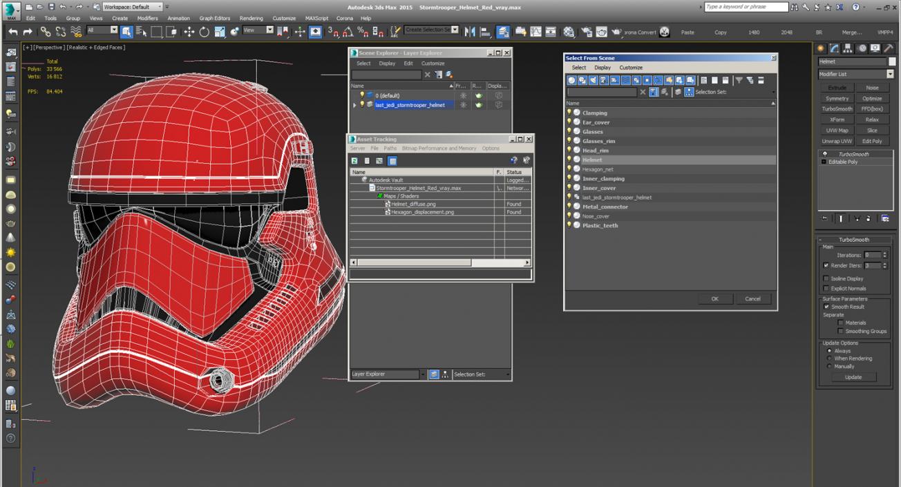 3D Stormtrooper Helmet Red model