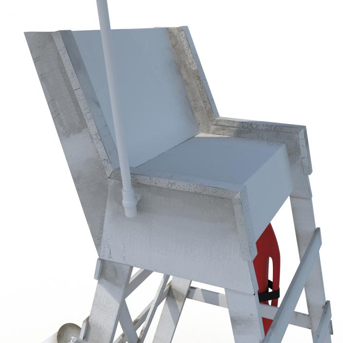 Lifeguard Chair with Umbrella 3D model
