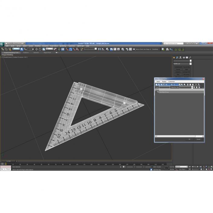 3D model Steel Triangle Ruler