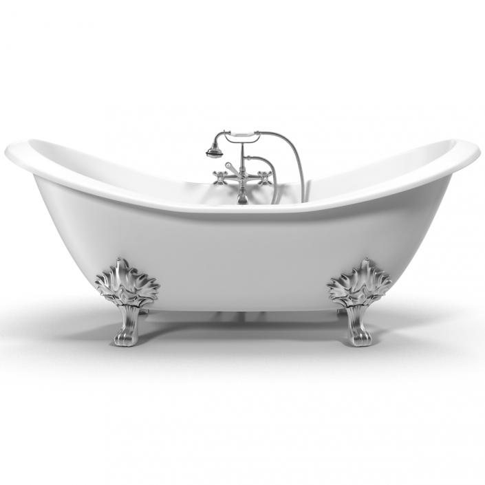 3D Double Slipper Clawfoot Bath model