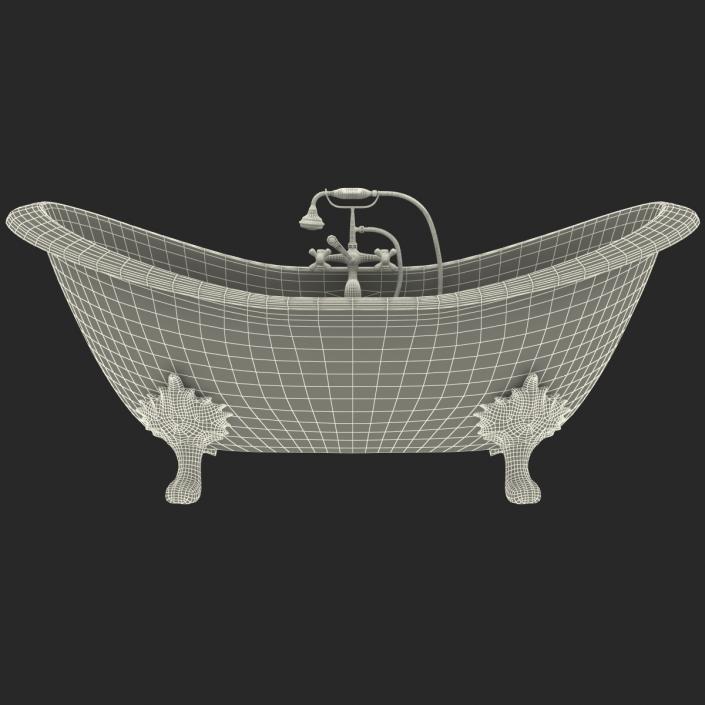 3D Double Slipper Clawfoot Bath model