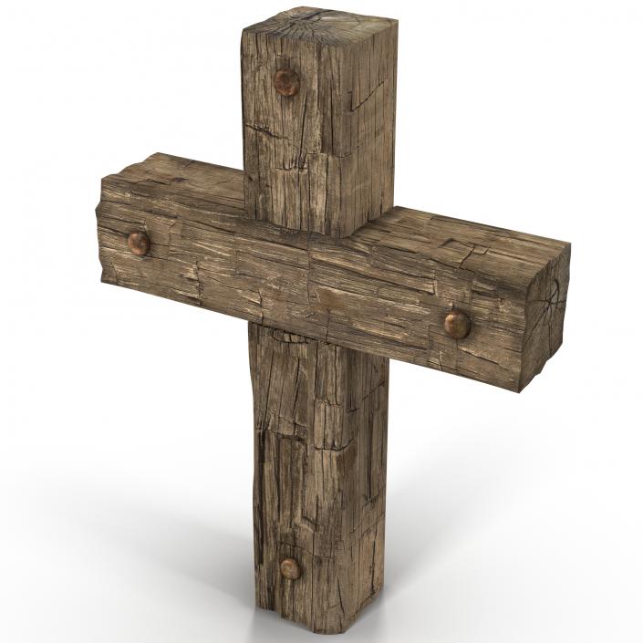 Wooden Cross Weathered 3D