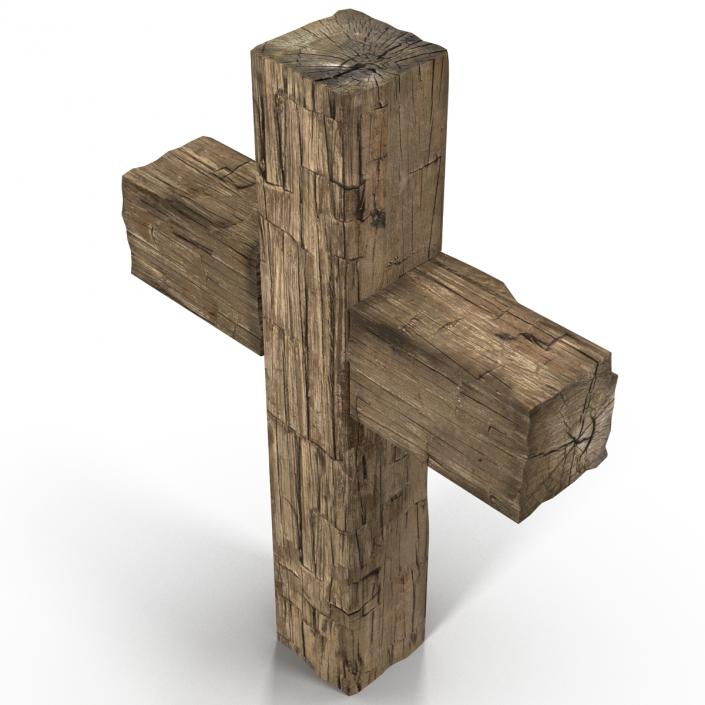 Wooden Cross Weathered 3D