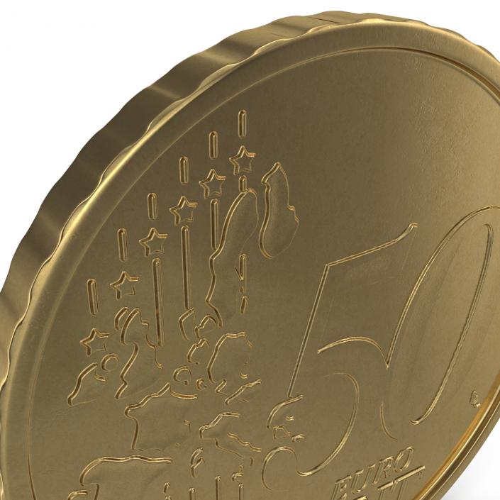 3D Spain Euro Coin 50 Cent model