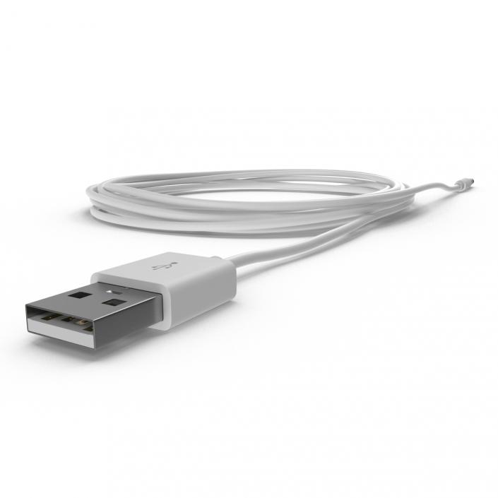 3D Apple iPod shuffle USB Cable model