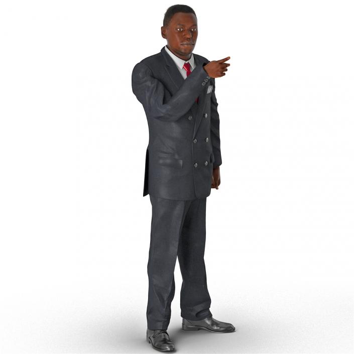 Businessman African American with Hair Rigged 2 3D