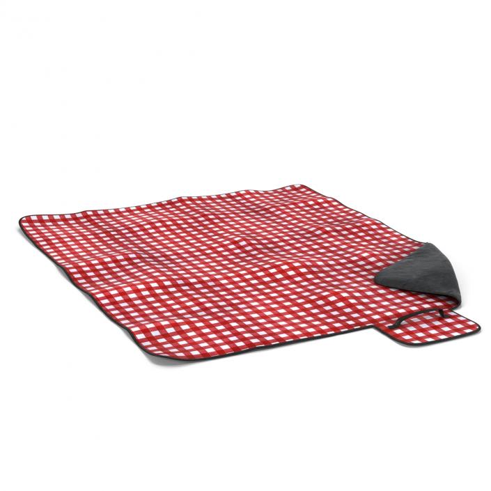 3D Picnic Blanket Red model