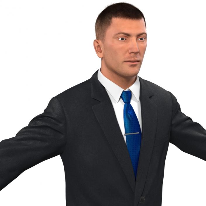 3D model Businessman Rigged with Hair 2