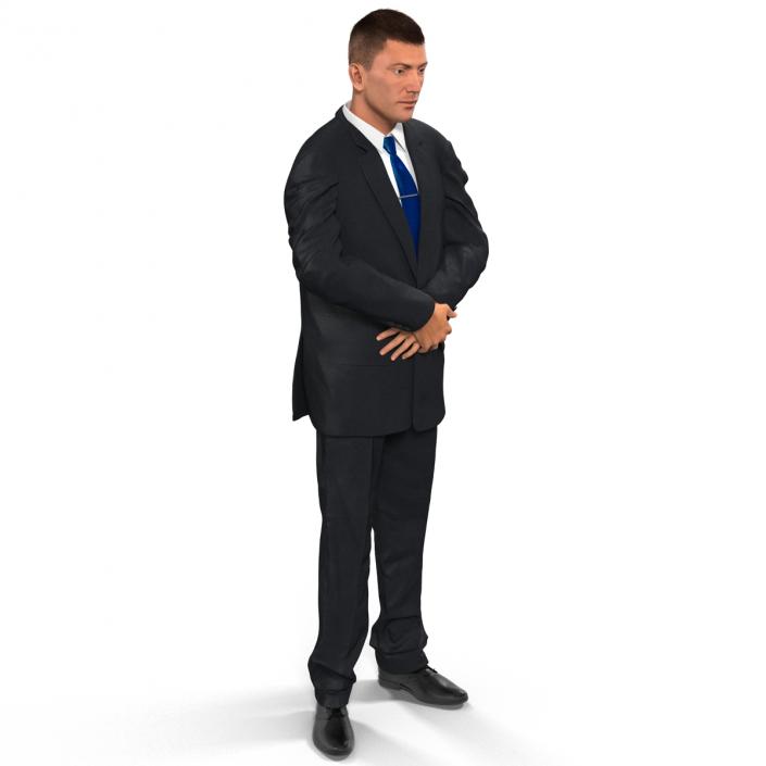 3D model Businessman Rigged with Hair 2