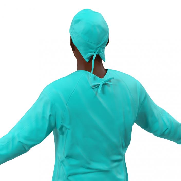 3D Male African American Surgeon 4