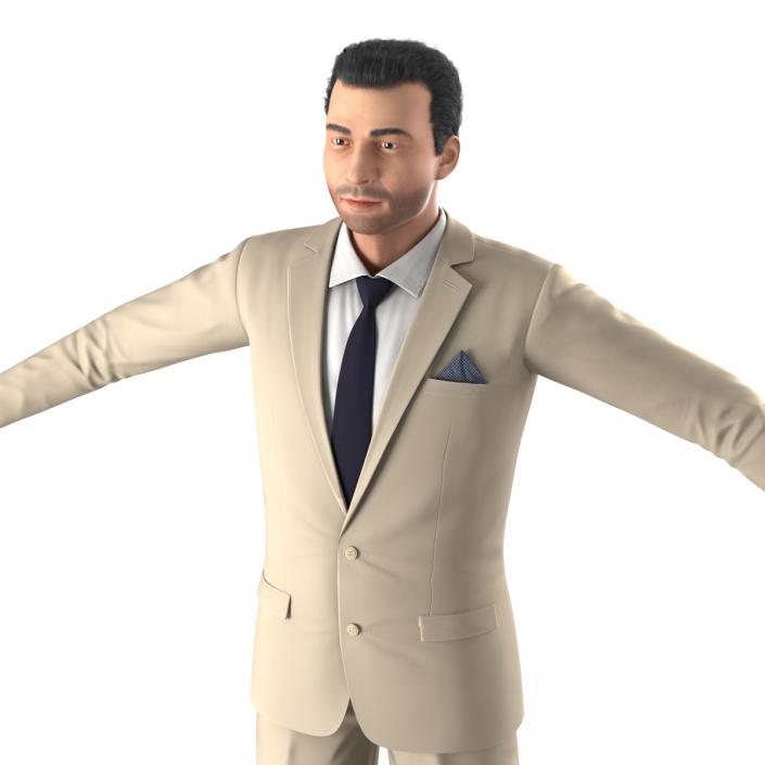 3D model Mediterranean Businessman with Hair