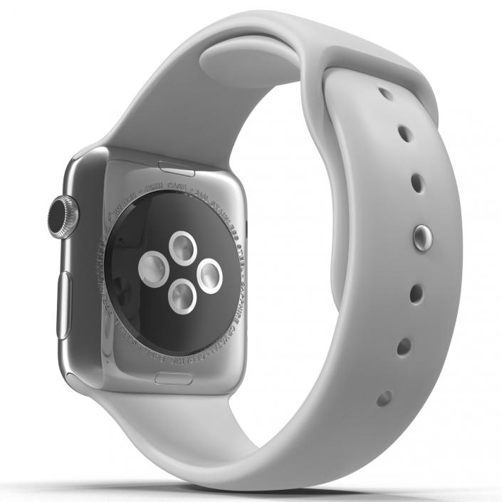 3D Apple Watch Sport Band White Fluoroelastomer 2