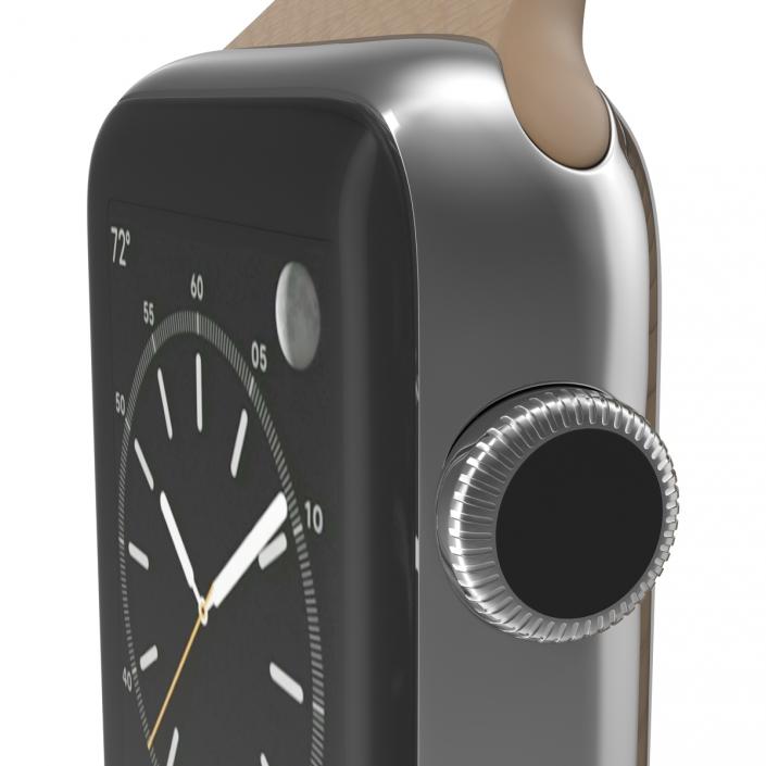 Apple Watch Brown Leather Magnetic Closure 2 3D model