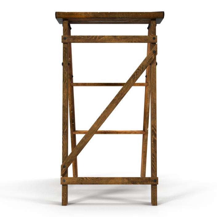 Old Wooden Step Ladder 3D