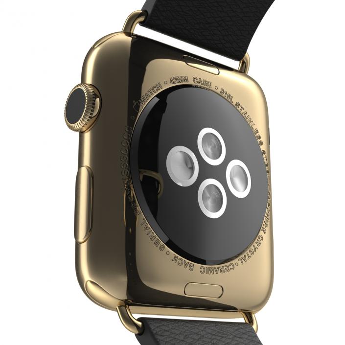 Apple Watch Classic Buckle Black Leather 2 3D