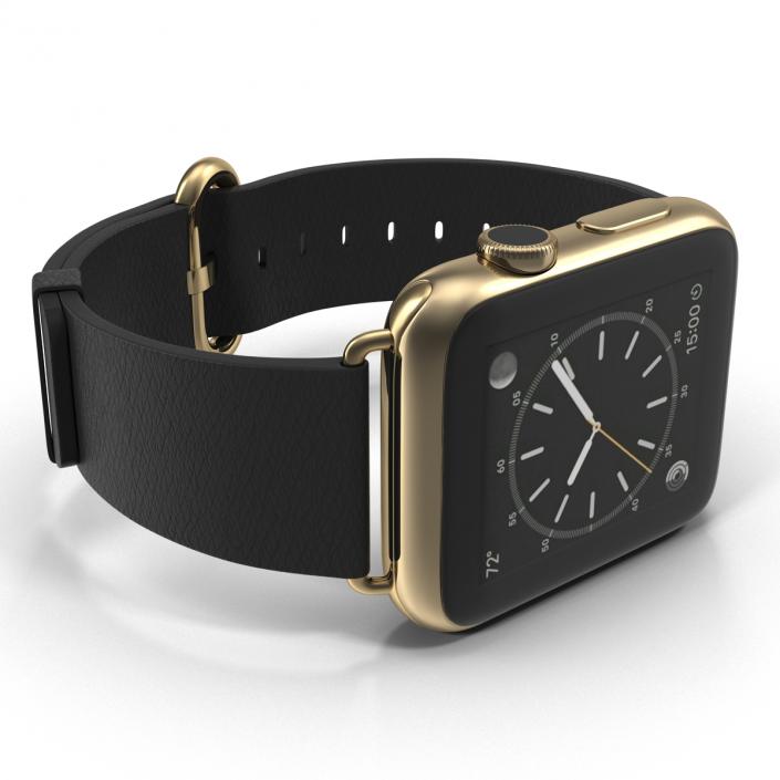 Apple Watch Classic Buckle Black Leather 2 3D