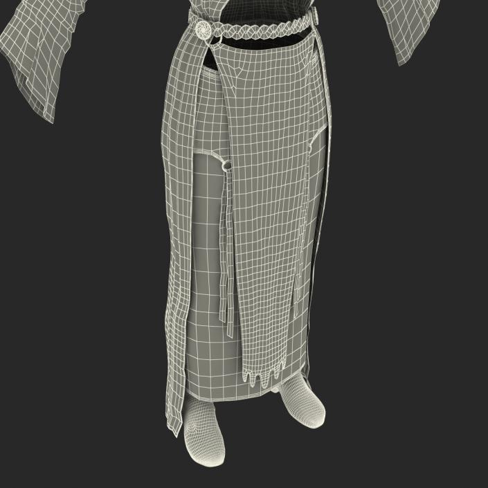 3D Female Medieval Clothes model